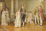 George Goodwin Kilburne, Ri, Rba, Her first ball, watercolor on paper
