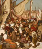Emile Troncy, Marche a Marseille, oil on board