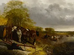 Jnr. John Frederick Herring, The plough team, oil on canvas