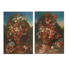 Giacomo Nani, An opulent floral still life in a garden urn; also a companion painting (a pair), both oil on canvas