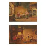 Paul Vogler, Cavaliers dans une taverne (a pair), both oil on canvas