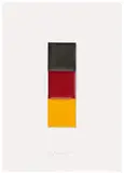 Schwarz Rot Gold I by Gerhard Richter, 1998, Collage aus drei mit Ölfarbe bemalten Quadraten aus Halbkarton, auf Karton montiert, sold Jun 2018