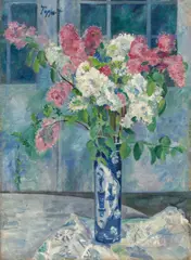Georg Tappert, Flieder in japanischer Vase, Um 1906, Öl auf Leinwand