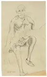 Otto Dix, Frau mit Korsett, 1922, Bleistift auf festem Papier
