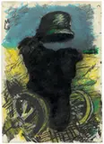 Markus Lüpertz, Ohne Titel (deutsches Motiv), Ca. 1974, Wachskreide auf Papier
