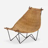 John Risley, Duyan lounge chair, c. 1952, enameled steel, bamboo, rattan