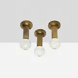 attribution Gino Sarfatti, ceiling fixtures, set of three, c. 1965, glass, brass