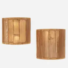 Nori Morimoto, sconces, set of two, 2006-07, sandblasted Douglas fir, paper