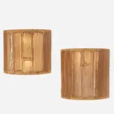 Nori Morimoto, sconces, set of two, 2006-07, sandblasted Douglas fir, paper