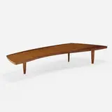 Origins coffee table, model 200-84 by George Nakashima, 1960, Carpathian elm burl, rosewood, walnut, sold Mar 2020