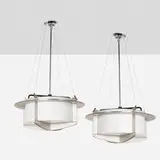 Mid-Century Modern, suspension chandeliers, pair