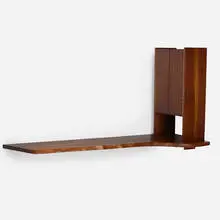 George Nakashima, wall shelf with cabinet for Ezra Stoller, 1958, American black walnut