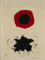 Red Halo-White Ground by Adolph Gottlieb, 1966, screenprint, sold Nov 2003