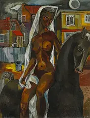 Fred Jones, Nude on Horse, oil on canvas
