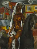 Fred Jones, Nude on Horse, oil on canvas