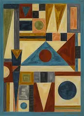 untitled (Abstraction) by Emil Bisttram, 1939, oil encaustic on paper, sold Nov 2003