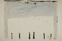 Antoni Tàpies, untitled, lithograph with hand coloring