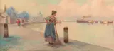 Rudolph Andriz, Awaiting the return, oil on canvas
