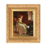 The lullaby by Francis Sydney Muschamp, oil on canvas, offered Oct 2020