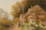 R. Thornton, Summer's day at Shelbourne, watercolor on paper