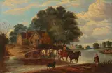 John Linnell, Ford on the Stour, oil on canvas