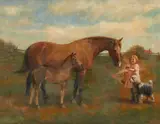 Paul Giovanni Wickson, An apple for her favorite, oil on canvas
