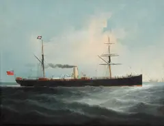 Anglo-Chinese School, The S.S. Frisia, Shanghai, May 16, 1887., oil on canvas