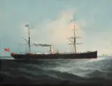 Anglo-Chinese School, The S.S. Frisia, Shanghai, May 16, 1887., oil on canvas