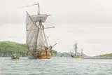 Shelikhov's ships enter Three Saints Harbour by Mark Richard Myers, watercolor on paper, offered Aug 2020