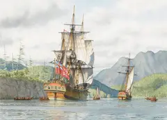 Mark Richard Myers, Prince of Wales and Princess Royal at Port Brooks, 1787, watercolor on paper