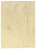 Arzt untersucht Frau (Dr. Bauer und Erna Kirchner?) by Ernst Ludwig Kirchner, 1932, Bleistift auf leichtem Karton, sold Dec 2016