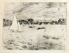 Emil Nolde, Hamburg, Alsterbassin, 1910, Radierung und Aquatinta auf Velin