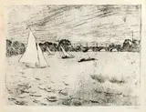 Emil Nolde, Hamburg, Alsterbassin, 1910, Radierung und Aquatinta auf Velin