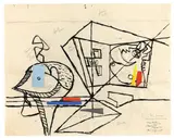 Le Corbusier, Julot, 1955, Tuschpinsel, Collage und Bleistift auf Papier