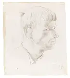 Otto Dix, Selbst, 1934, Silberstift auf kreidegrundiertem leichten Karton