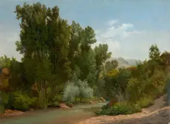 Gustaf Wilhelm Palm, Landschaft bei Subiaco, 1847, Öl auf Papier auf Pappe