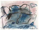 Emil Schumacher, 20/1985, 1985, Lack und schwarze Ölkreide auf Velin (Wasserzeichen: Johannot)