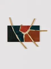 Farbfeldbild by Adolf Luther, 1958, Öl auf Hartfaser und 5 Holzleisten, sold Jun 2016