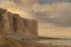 Théodore Gudin, Küste in der Normandie, Öl auf Holz