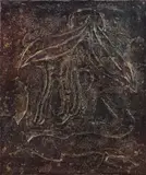 Robert Piesen, Ohne Titel, 1968, Mischtechnik auf Rupfen