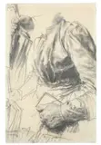 Adolph von Menzel, Studie einer Frau mit Buch und Regenschirm