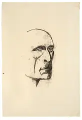Selbstportrait by Karl Hofer, Um 1940, Tuschpinsel auf Papier, sold Jun 2015