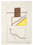 Sigmar Polke, Ohne Titel, 1967, Kugelschreiber und Aquarell auf liniertem Ringbuchpapier
