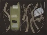 Grün in Schwarz by Fritz Winter, 1954, Öl auf Papier, auf Leinwand aufgezogen, sold Jun 2015