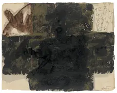 Antoni Tàpies, Gran Creu i xifres“ („Large Cross and Figures“), 1977, Mischtechnik auf Packpapier