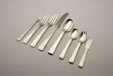 Porter Blanchard, Handmade Mesa II sterling silver service (106 pieces), 1940