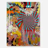 Aaron Johnson, Old Uncle One-Eye Sam, 2005, acrylic and collage on synthetic mesh