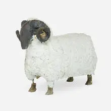 1970s, Untitled (Ram), bronze and plaster on steel armature