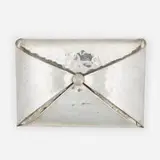 Jean Goardere, magazine holder, c. 1970, hammered pewter