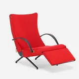 Osvaldo Borsani, P40 lounge chair, 1955, upholstery, enameled steel, rubber, brass